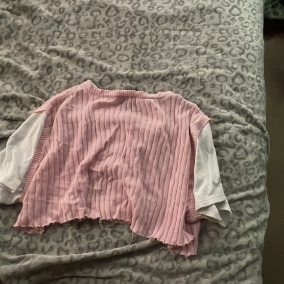 pink vest 2 in 1 shirt (cropped and fits most) - Picture 2 of 2